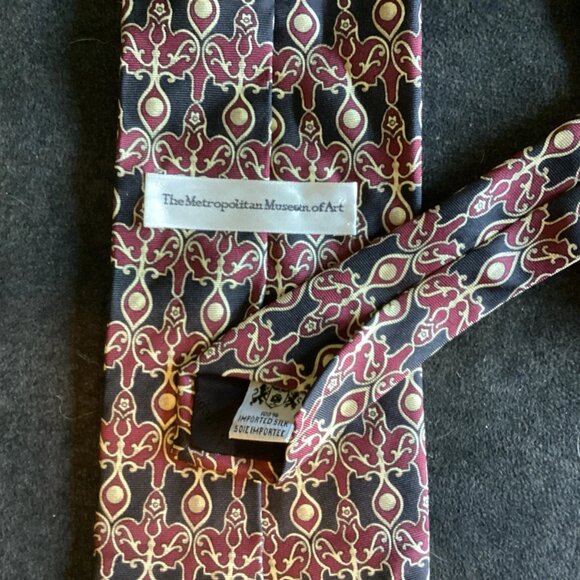 Metropolitan Museum Of Art Men's Silk Tie Black Gold Purple - Picture 3 of 4